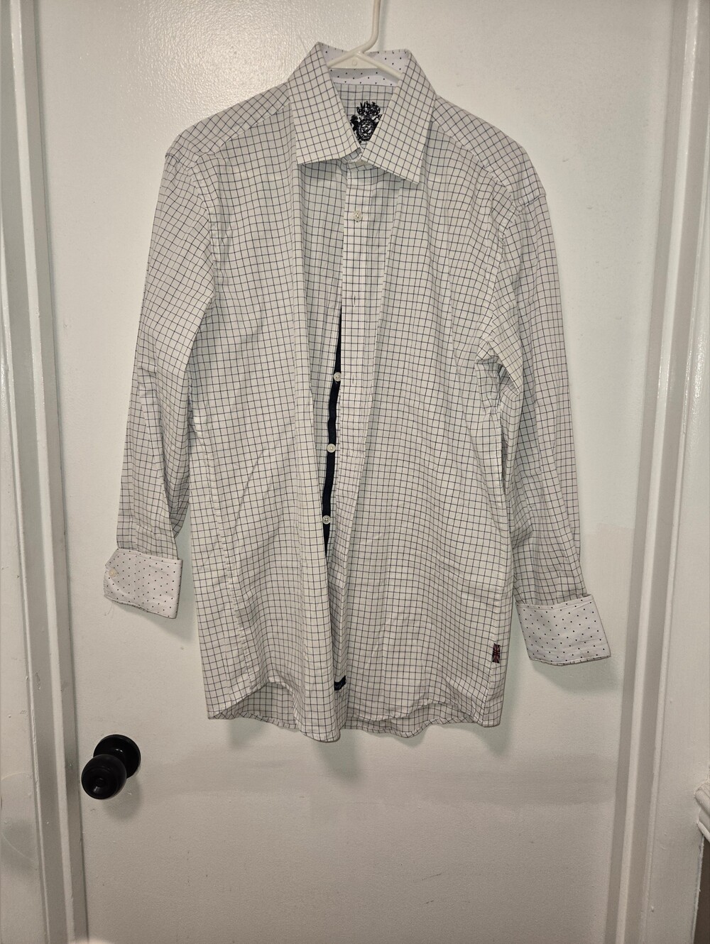 English Laundry Mens Button Down Dress Shirt  White/Blue  Sz Medium 15/15.5